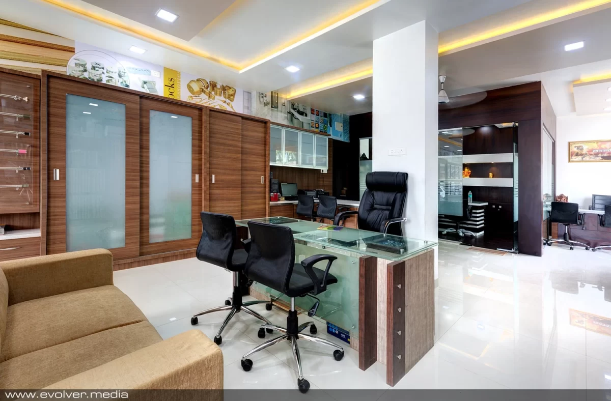 Industrial Corporate Interior Design Photography Evolver Media Pune. Showroom. Absolute Interiors Pune. Call 9518356811 for booking. 02