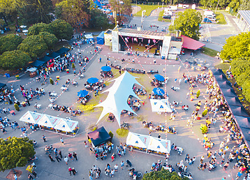 concert in city park. summer time